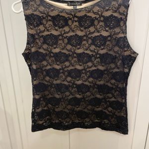 Tank style top black lace